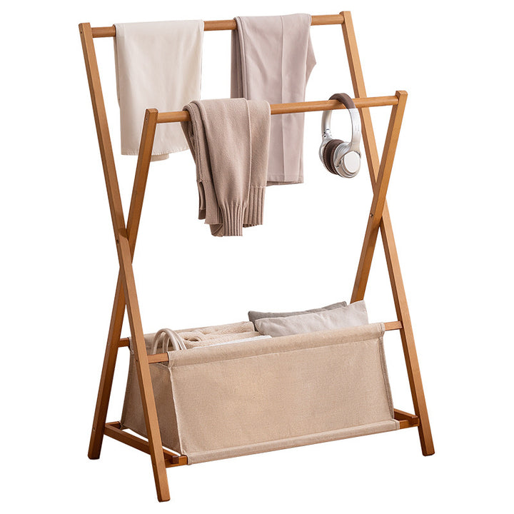 Designer laundry rack with foldable frame and practical shelf Stornfield