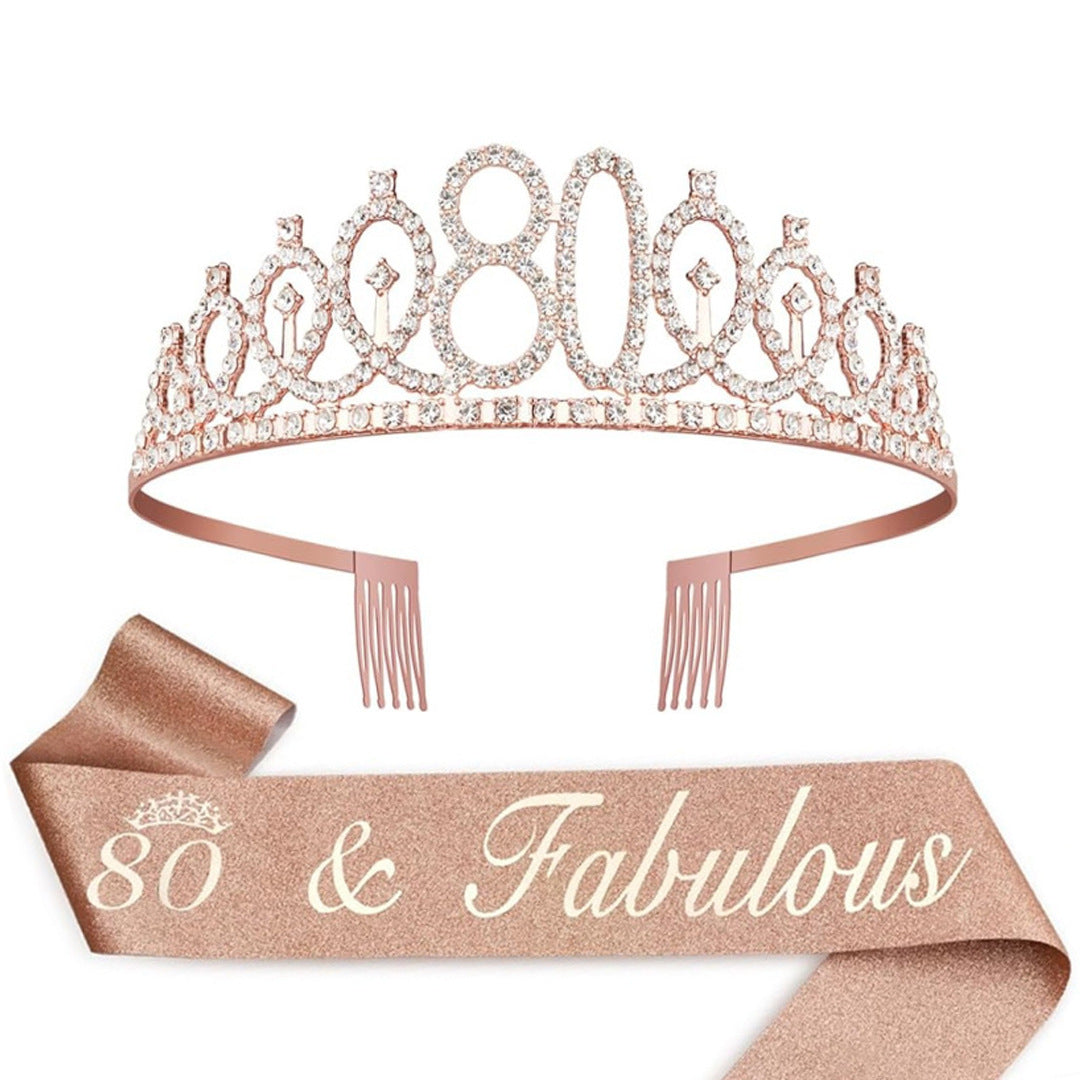 Ladies Crystal Princess Crown with 30 & Fabulous lettering Stornfield
