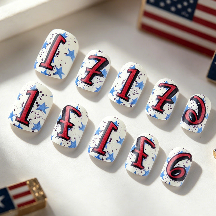 Artistic Numbered Press-On Nail Set Stornfield