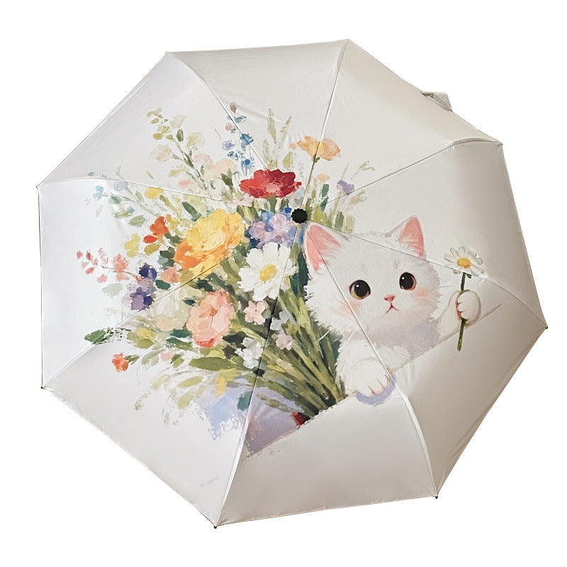 Women's Folding Umbrella with Floral Accents Stornfield