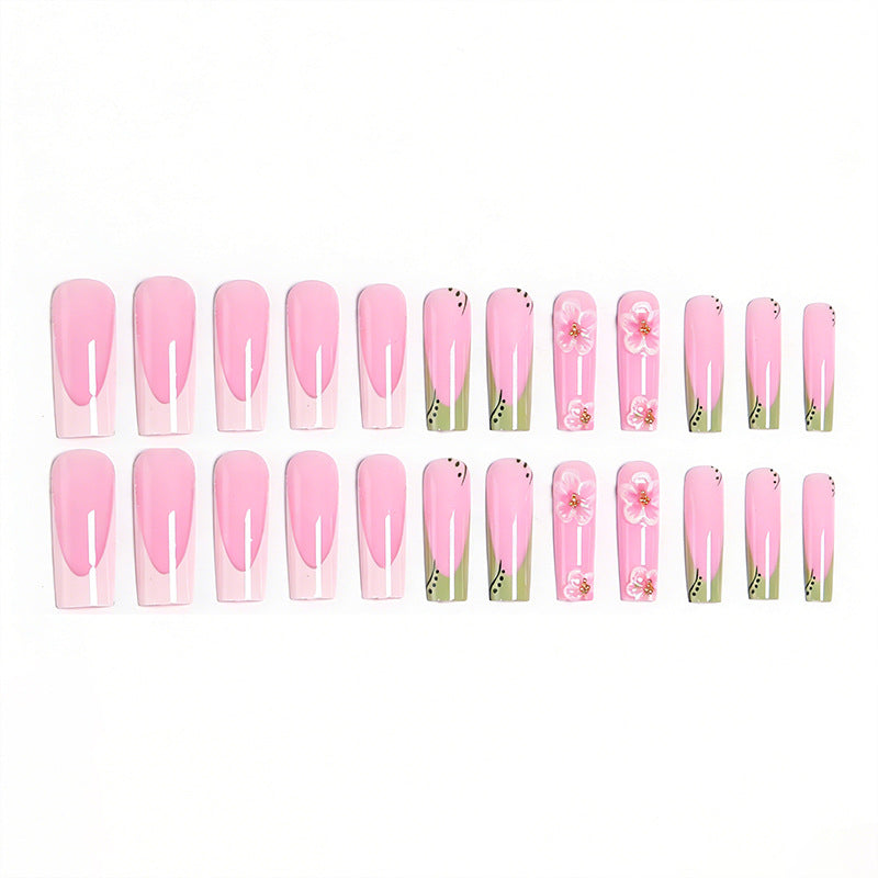 Artful nail tips with floral embellishments Stornfield