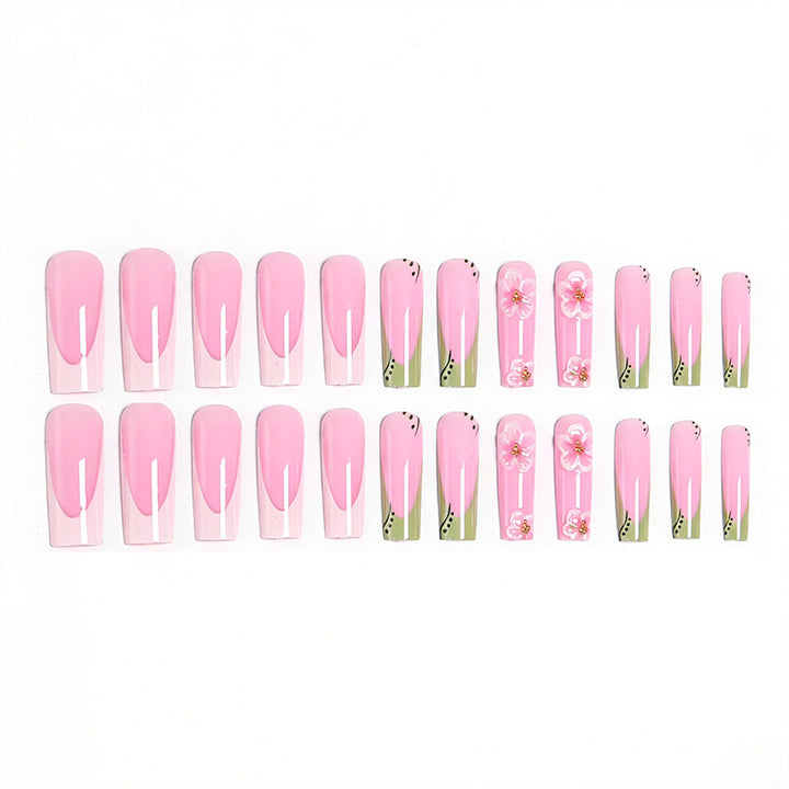 Artful nail tips with floral embellishments Stornfield