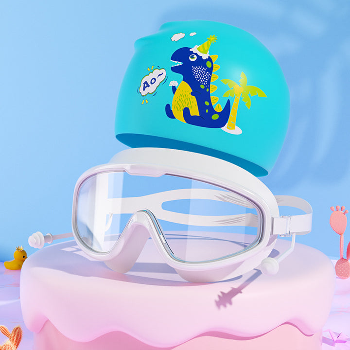 Kids Dinosaur-Themed Swim Mask and Cap Set Stornfield