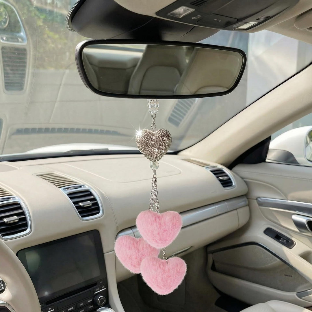 Heart-Shaped Car Rearview Mirror Charm Stornfield
