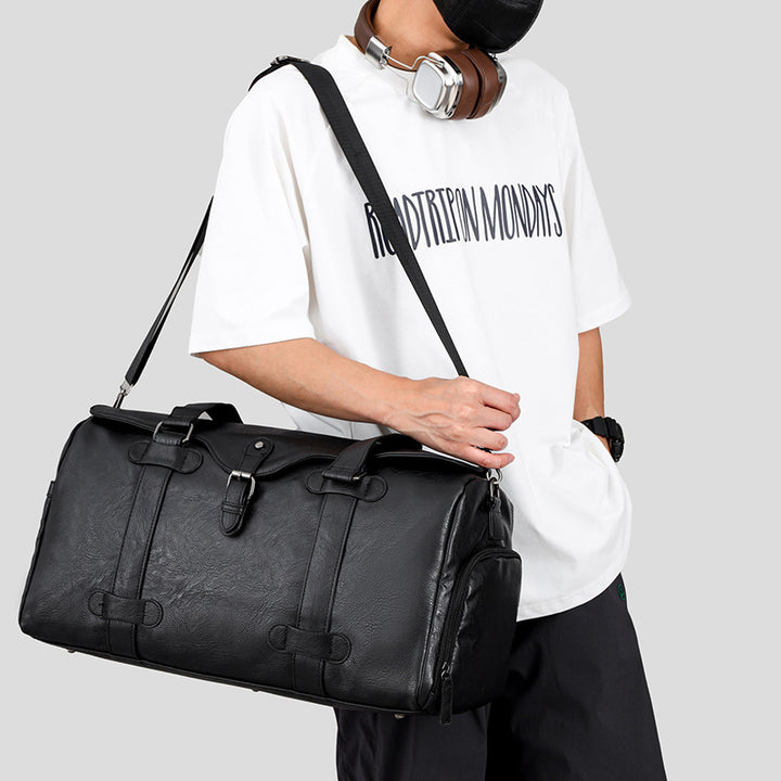 Elegant Genuine Leather Duffel Bag With Versatile Carrying Options Stornfield