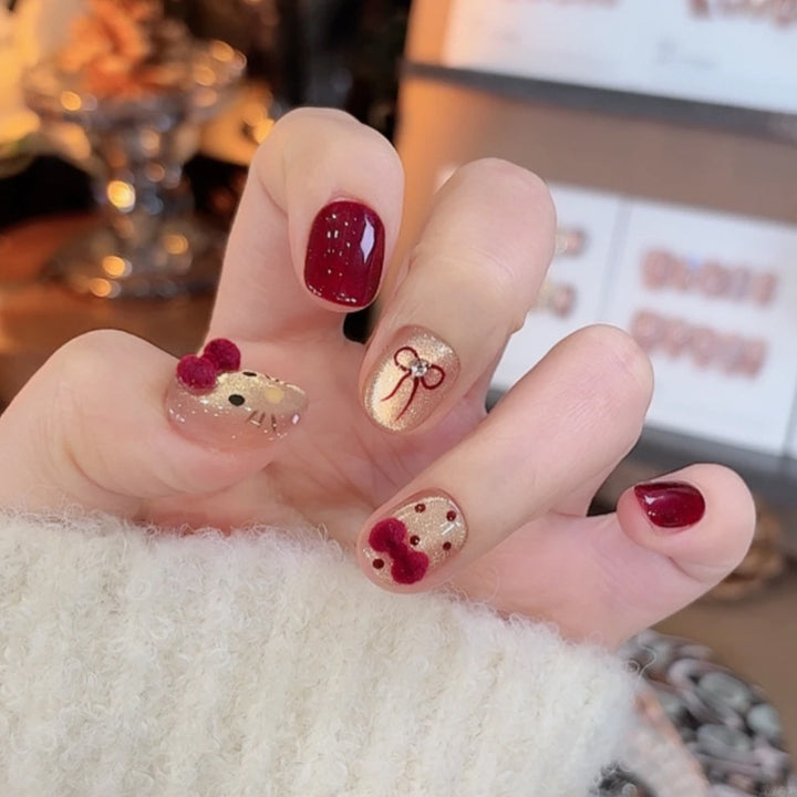 Elegant Rhinestone-Embellished Press-On Nails