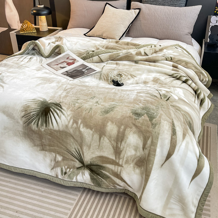 Floral Patterned Fleece Throw Blanket Stornfield