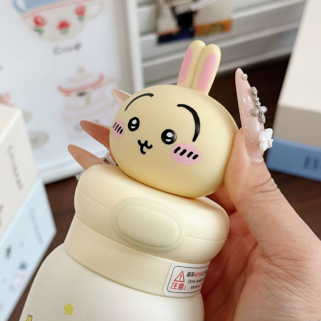 Women Stainless Steel Water Bottle with Interactive Animal Head Design Stornfield