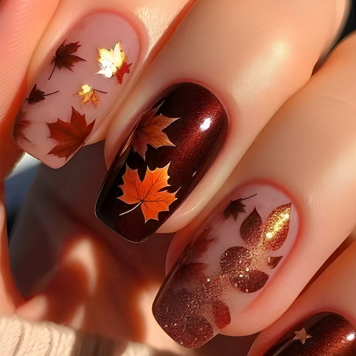 Autumn-Themed Press-On Nails Stornfield