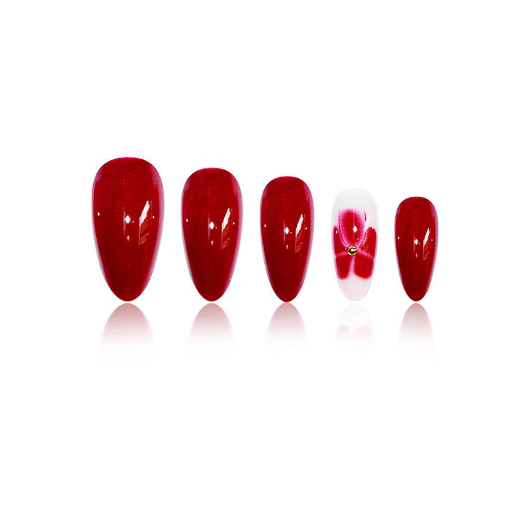 Elegant Floral Press-On Nail Art Stornfield
