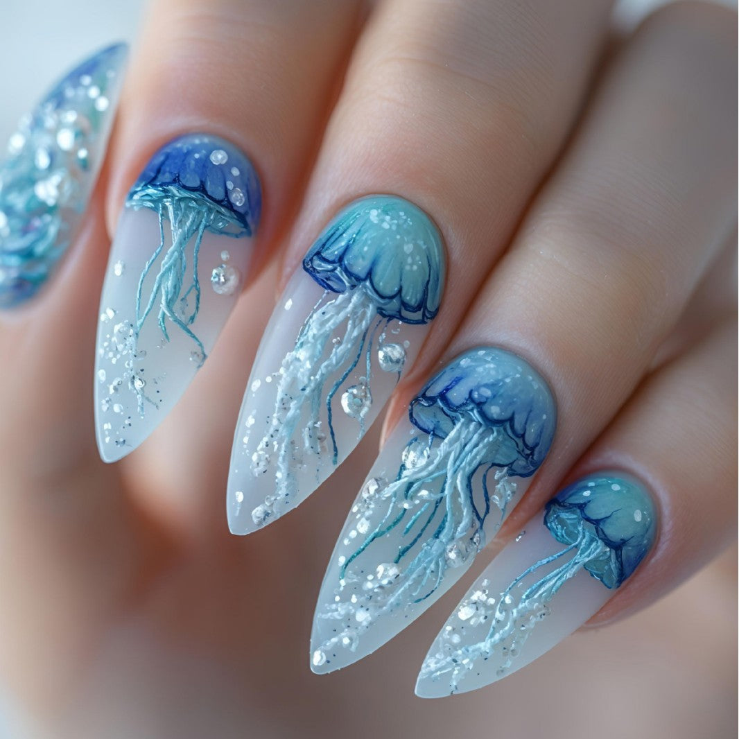 Artistic Jellyfish Design Nail Art Stornfield