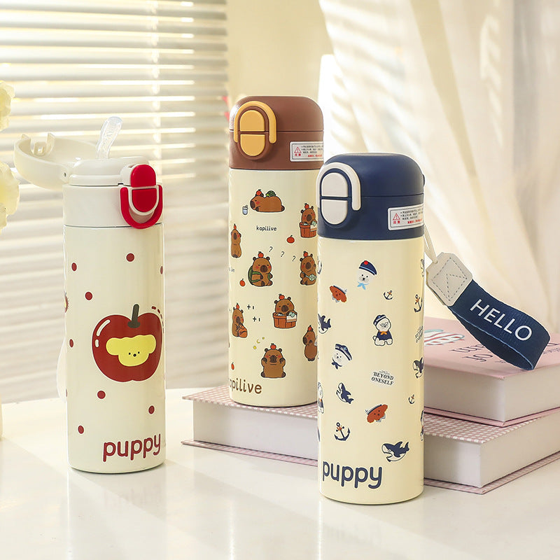 Ladies Insulated Water Bottle with Cheerful Apple Design Stornfield