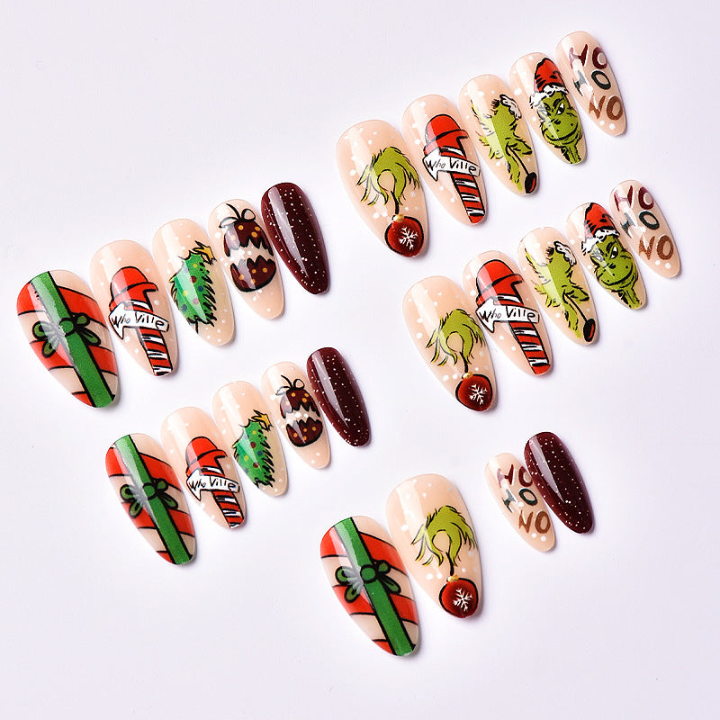 Holiday-Themed Artistic Press-On Nail Art Set