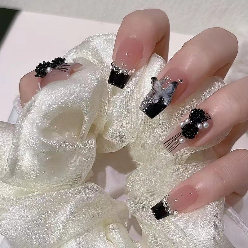 Elegant Floral Nail Art Extensions Stornfield