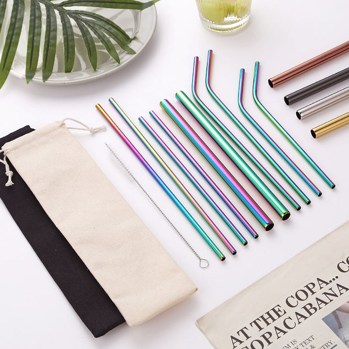 Stainless Steel Straw Set with Cleaning Brushes Stornfield