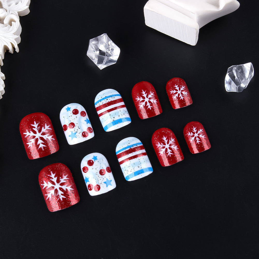 Festively Themed Press-On Nail Art Stornfield