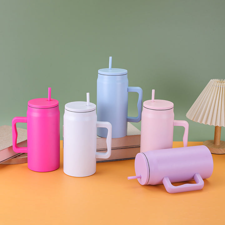 Ladies thermal mug with lid and straw Stornfield
