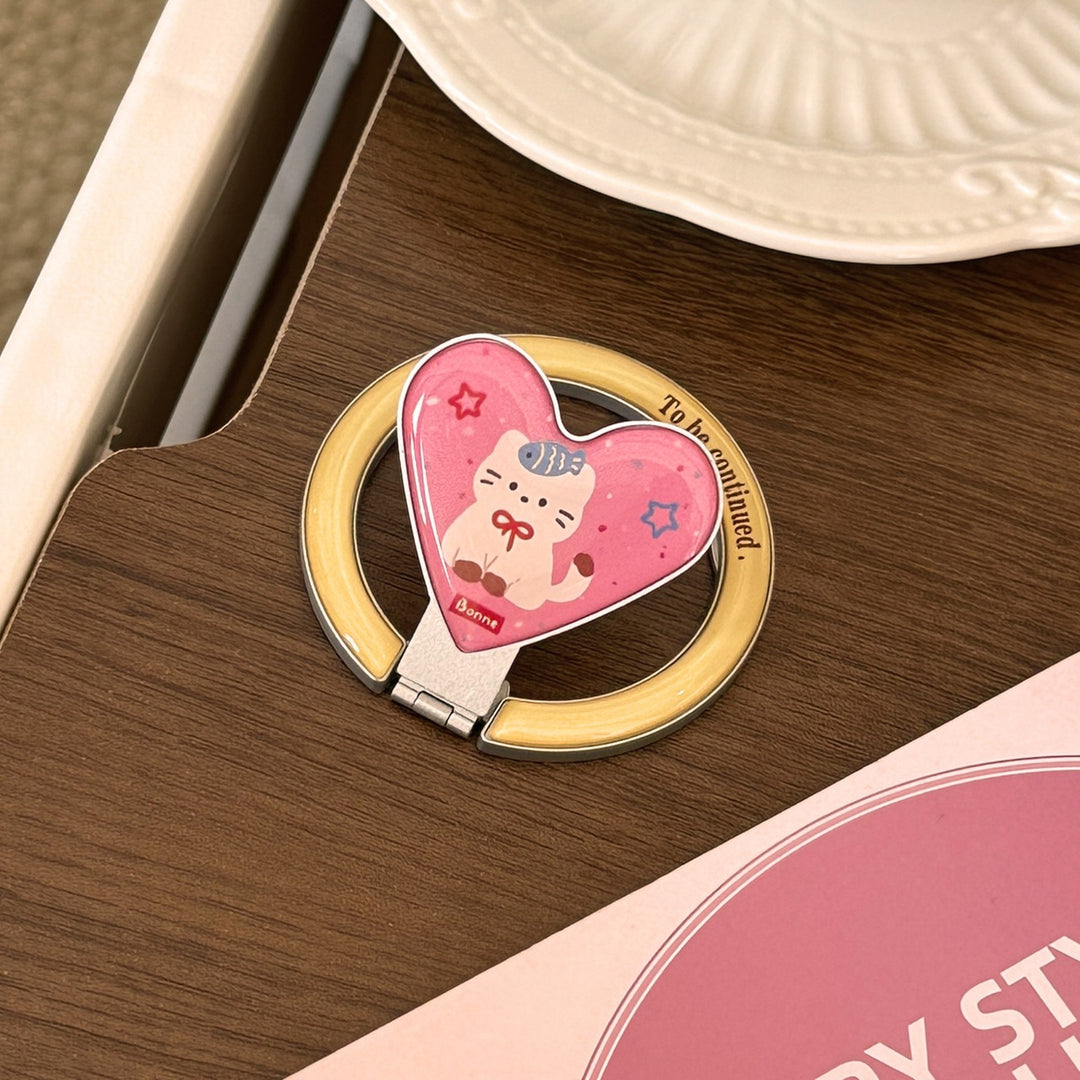 Hand mirror in heart-shaped design with cute bear motif Stornfield