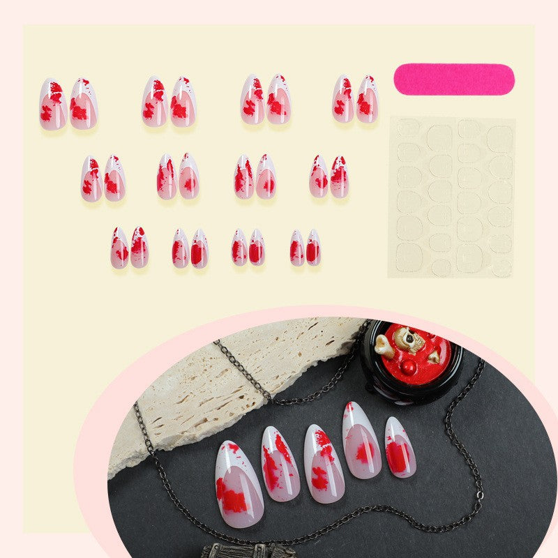 Artistic Press-On Nail Set with Floral Design Stornfield