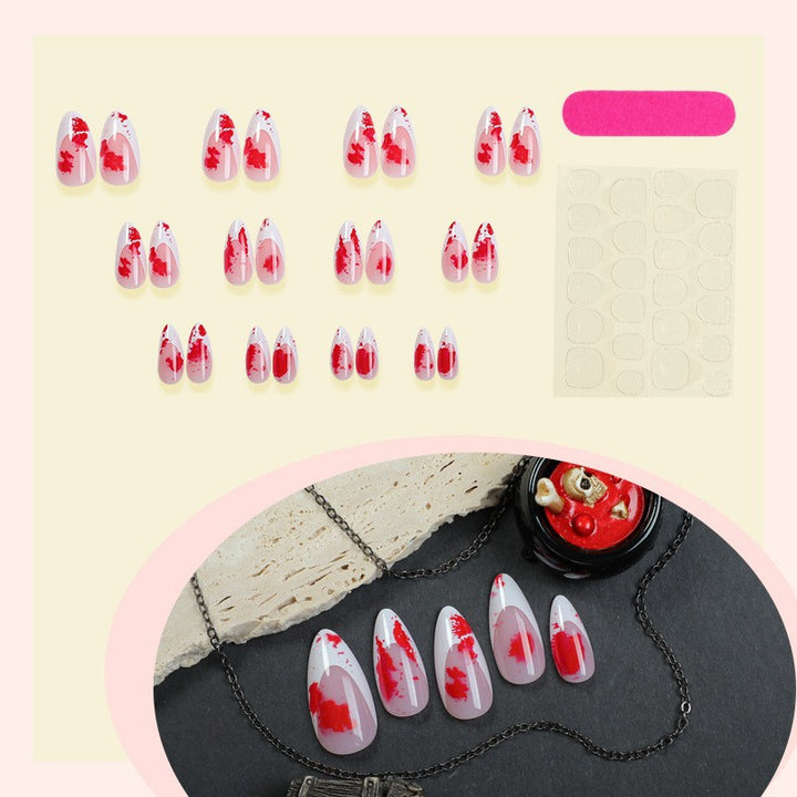 Artistic Press-On Nail Set with Floral Design Stornfield