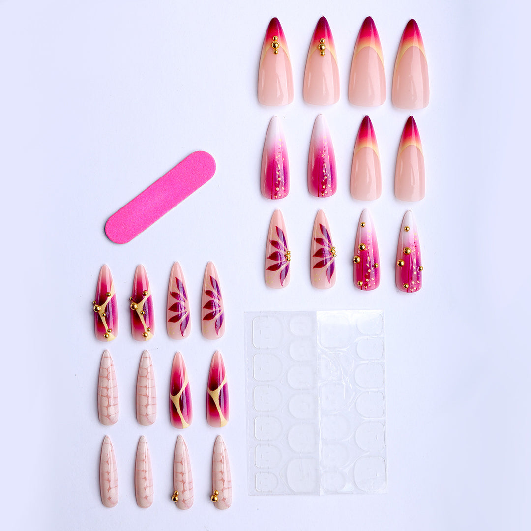 Exquisite Artificial Nails with Glamorous Accents Stornfield
