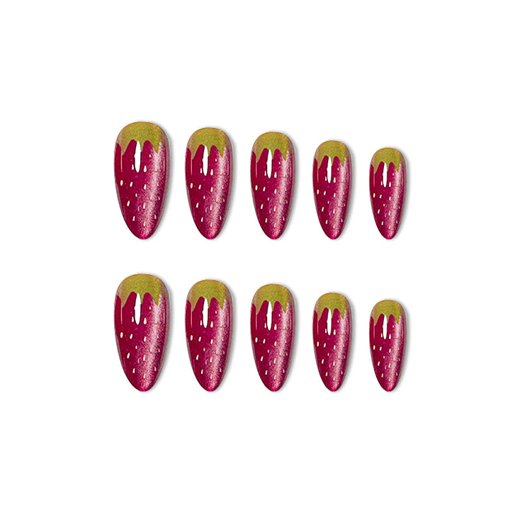 Strawberry-Themed Acrylic Nail Enhancements Stornfield