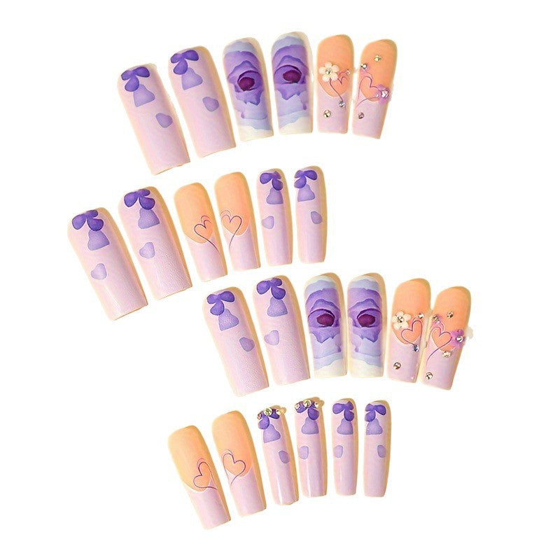 Artificial Nail Set with Floral Patterns Stornfield