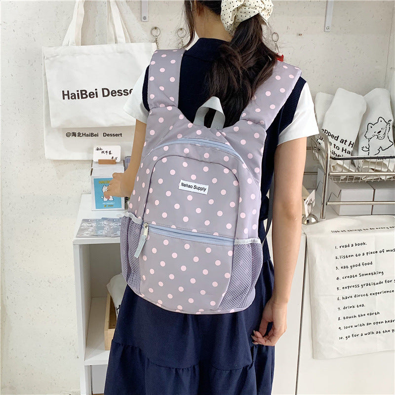 Playful Polka Dot Patterned Backpack Stornfield