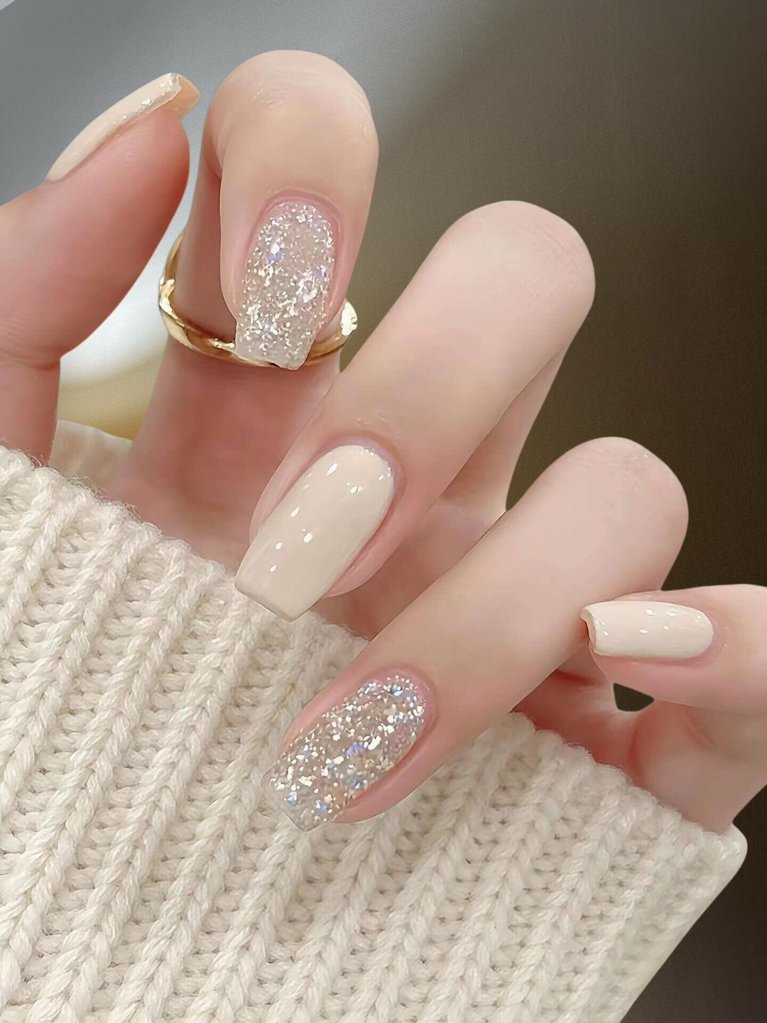 Glittery Press-On Nail Extensions