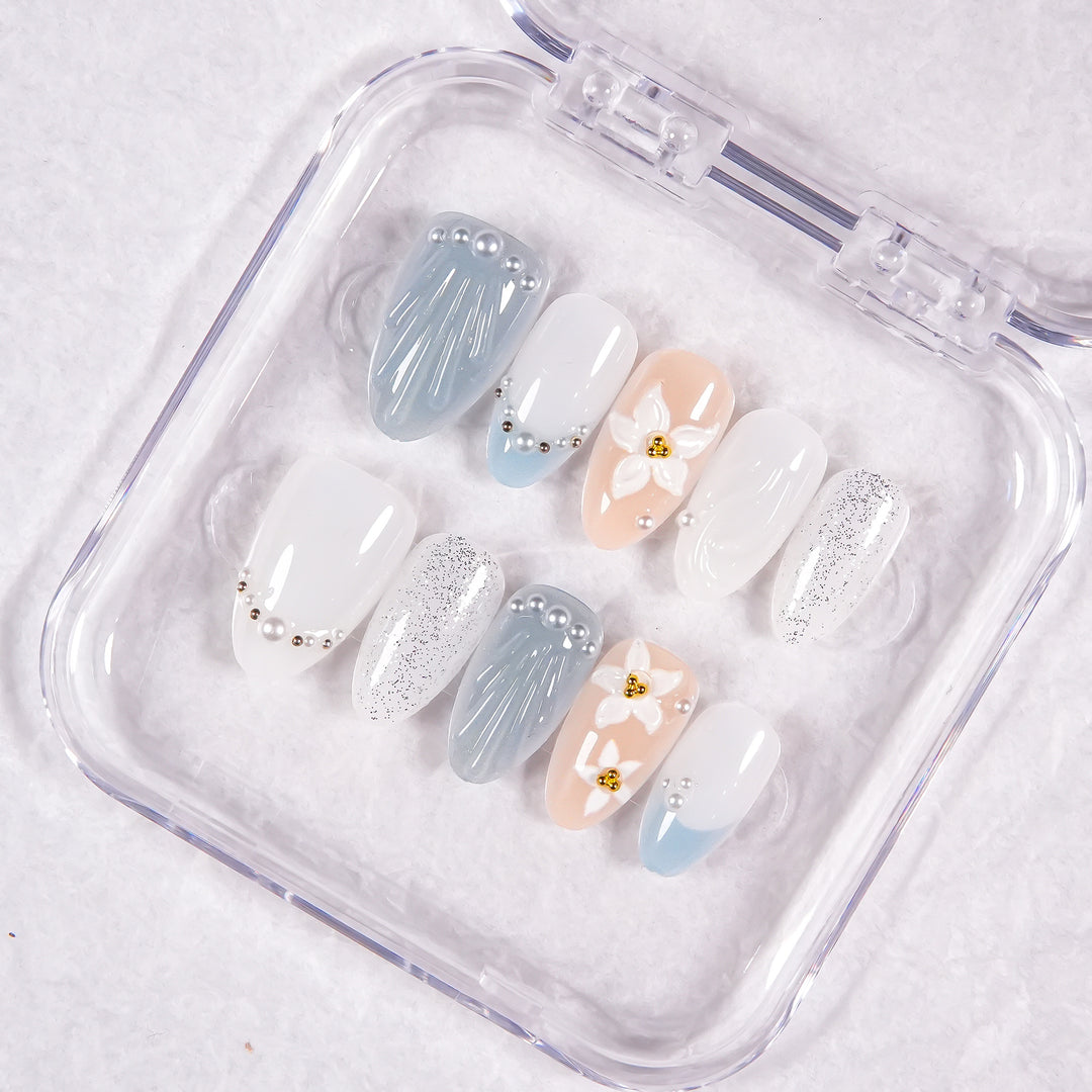 Decorative Floral Press-On Nails