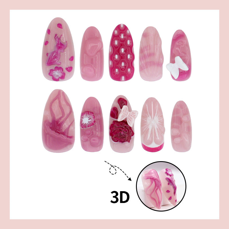 Artificial Nail Set with Floral and Maritime Designs Stornfield