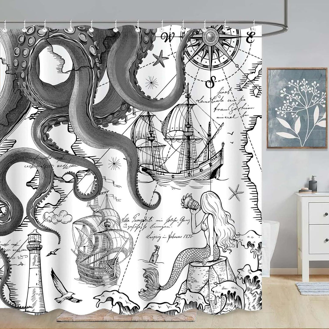 Ocean-Theme Shower Curtain Stornfield