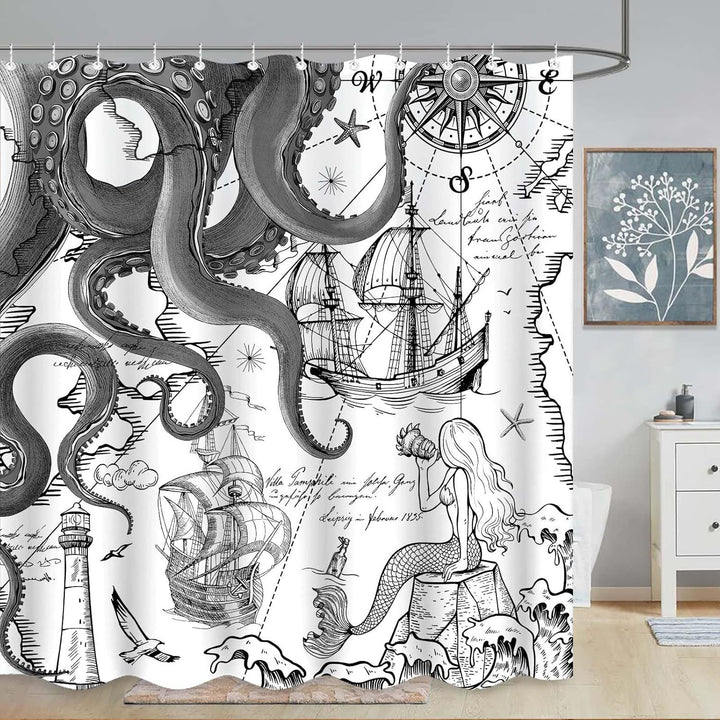 Ocean-Theme Shower Curtain Stornfield
