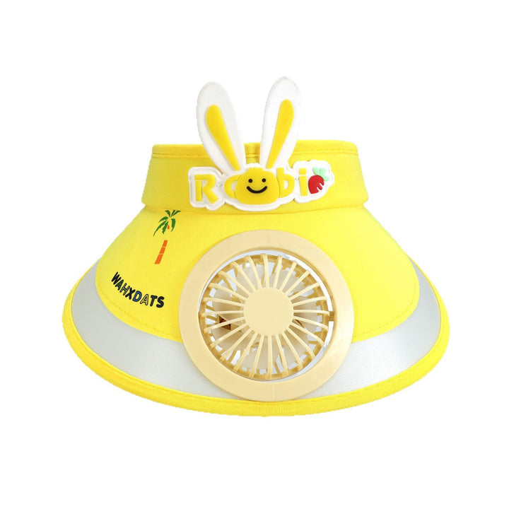 Sun protection with integrated battery fan, adjustable chin strap and cute bunny design Stornfield