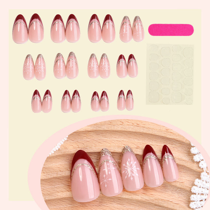 Glamorous artificial nail set with glitter and detailed design Stornfield