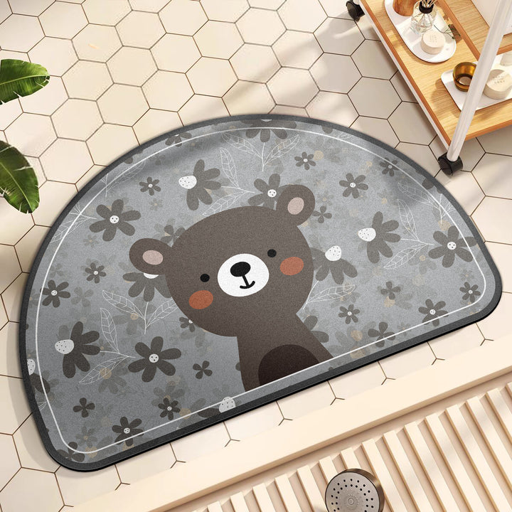 Playful Giraffe Themed Bath Mat