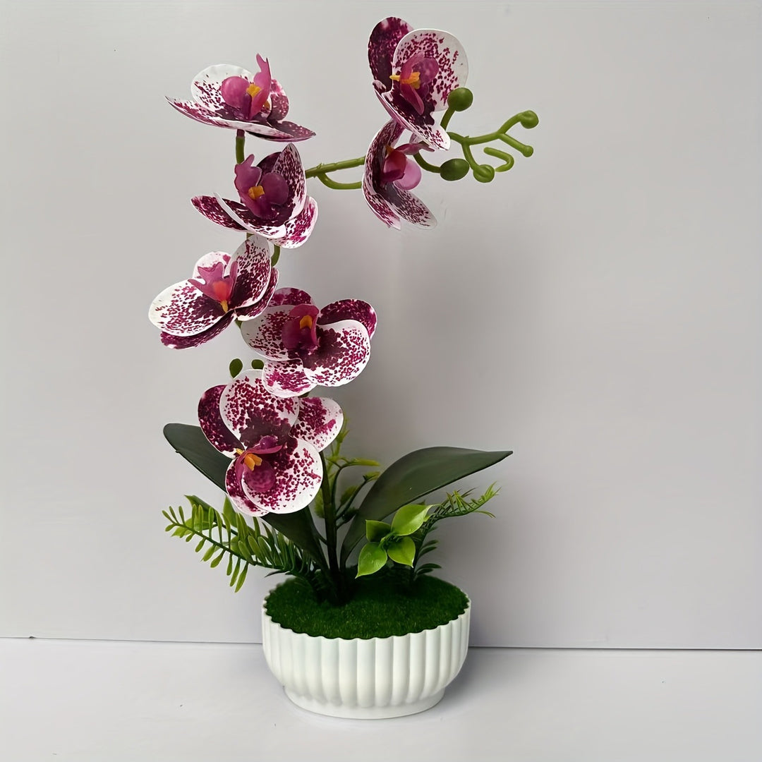 Elegant Faux Orchid Arrangement for Indoor Decor Display