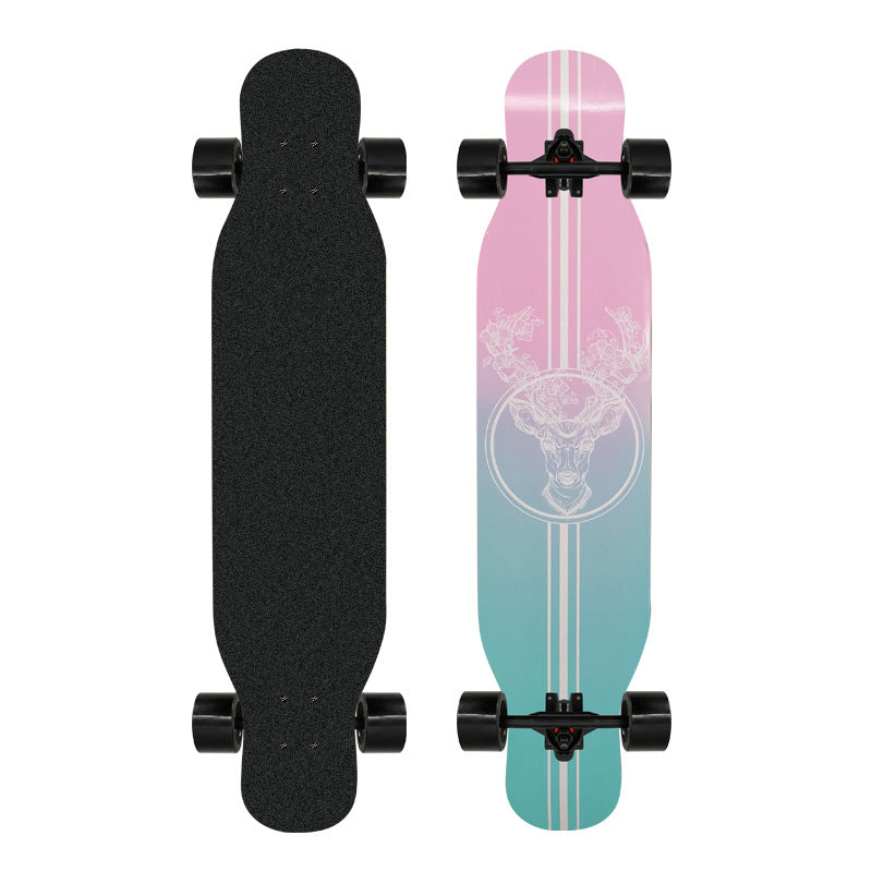 Artistic Lion-Emblazoned Longboard Stornfield