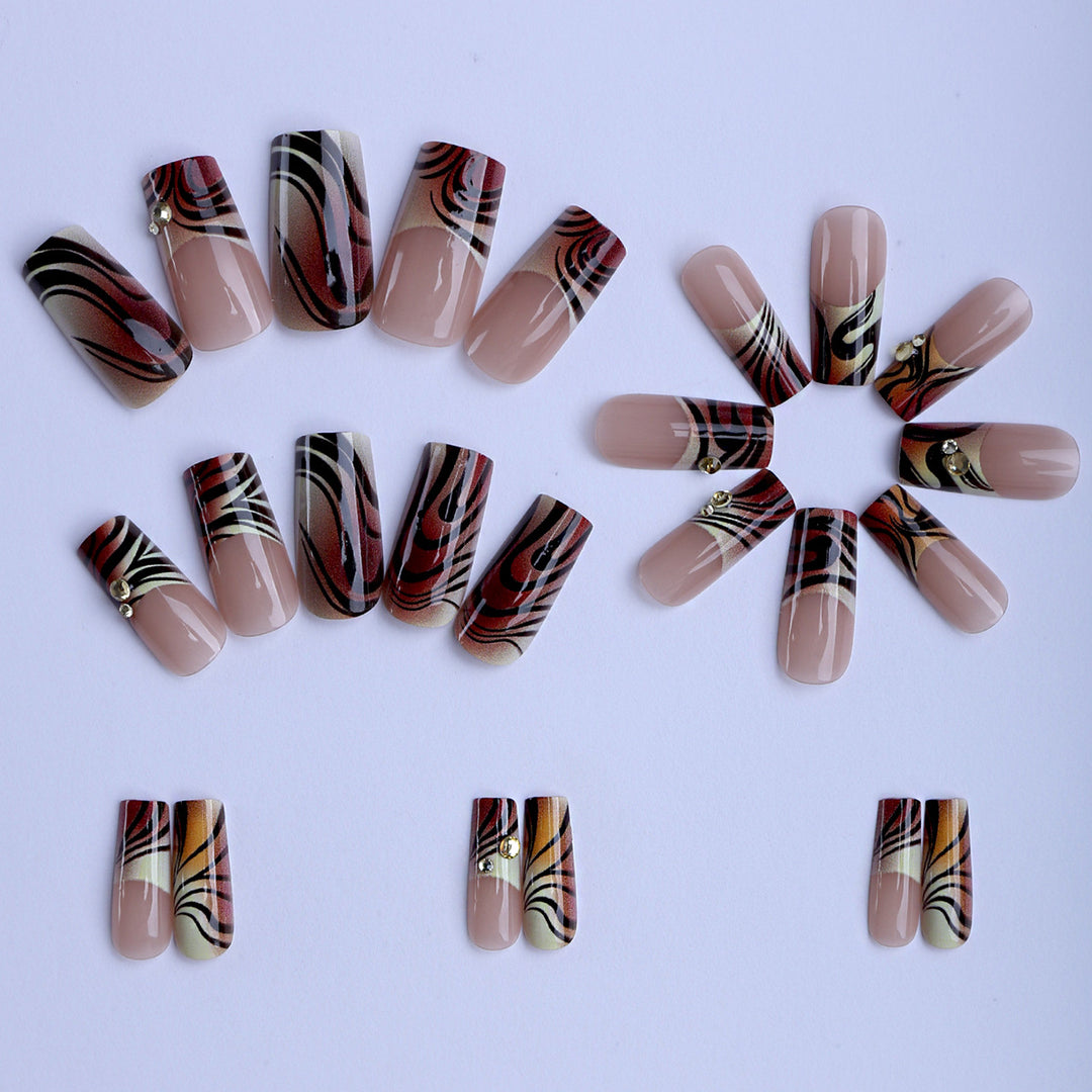 Artificial artificial nails with modern marble pattern Stornfield