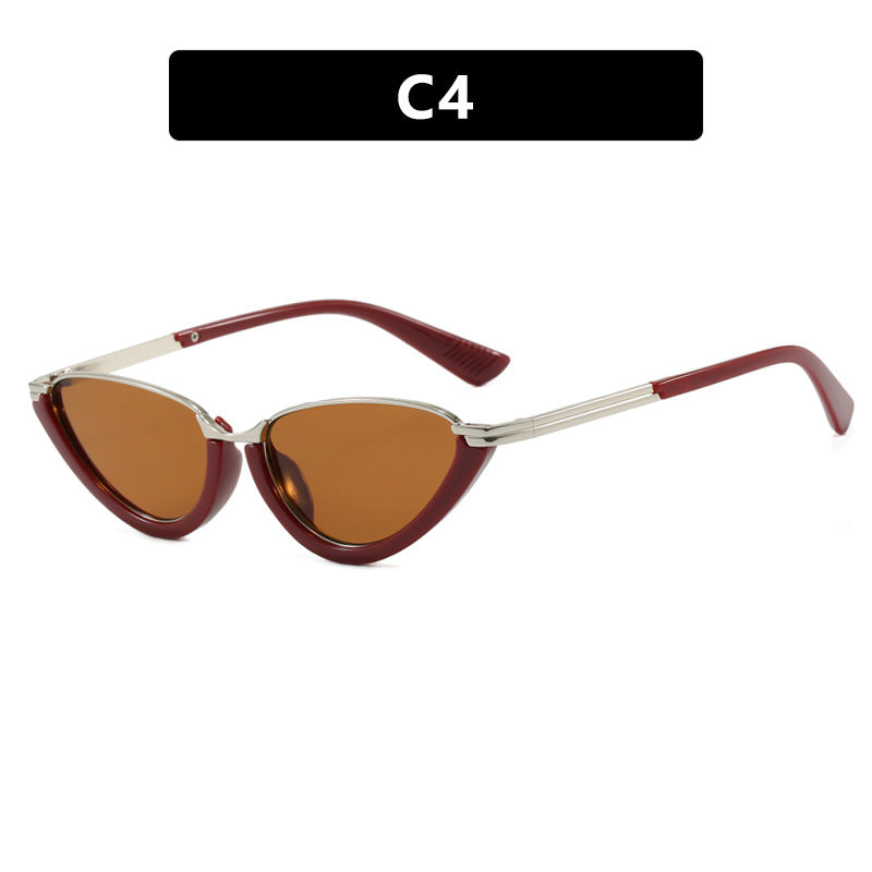 Women futuristic Cat-Eye sunglasses with golden accents Stornfield