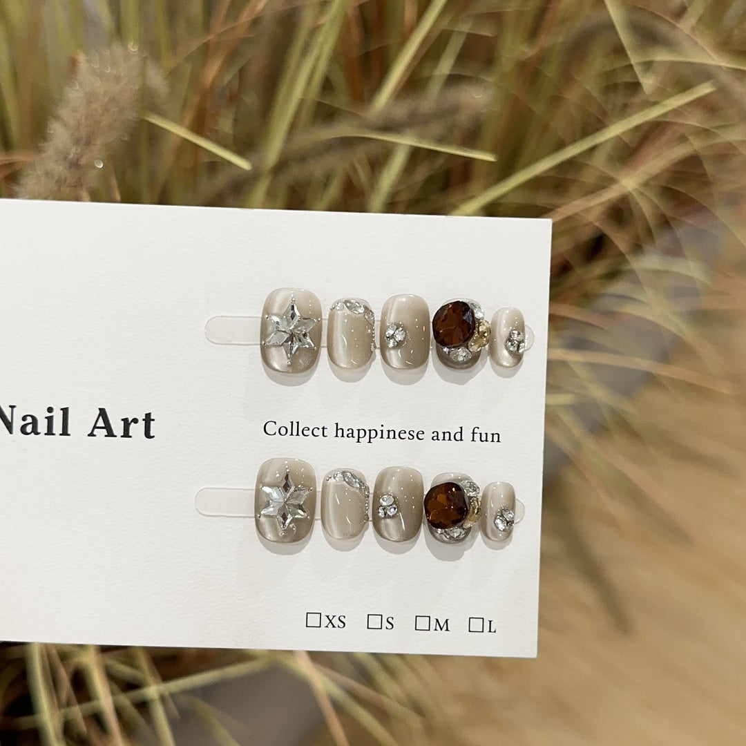 Decorative Rhinestone Press-On Nail Art