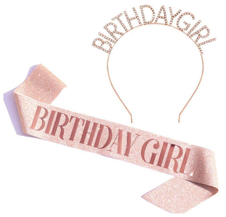Ladies Glittering Birthday Crown with Festive Sash Stornfield