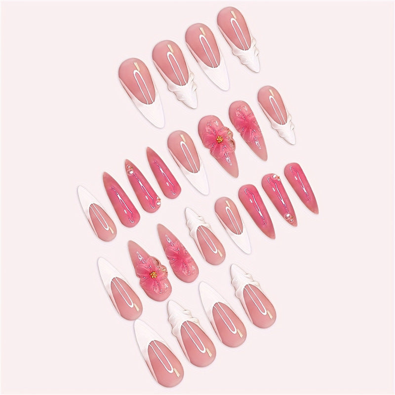 Floral 3D Press-On Nail Art Stornfield