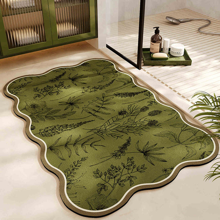 Plush Leaf-Shaped Bath Mat
