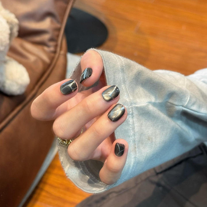 Acrylic Nail Set with Modern Geometric Design Stornfield
