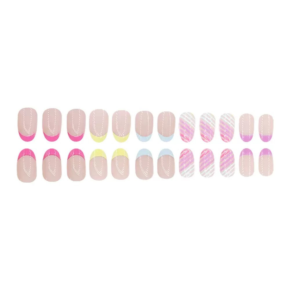 Artificial nail set with colorful neon accents Stornfield