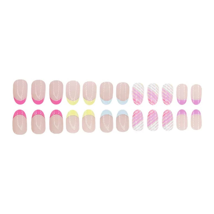 Artificial nail set with colorful neon accents Stornfield