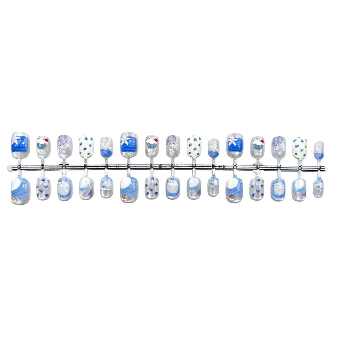 Artistic Ocean-Inspired Press-On Nail Set 1790745331