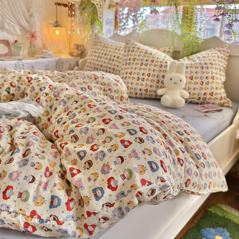 Printed Cotton-Blend Duvet Cover Set