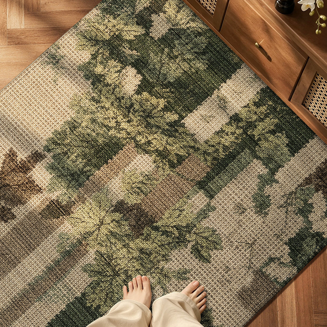 Artistic Leaf Pattern Area Rug